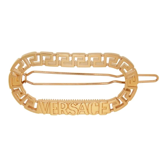 Versace gold greca oval hair clip Buy Versace Gold Medusa Head Bobby Pin Hair Clip  main image 3